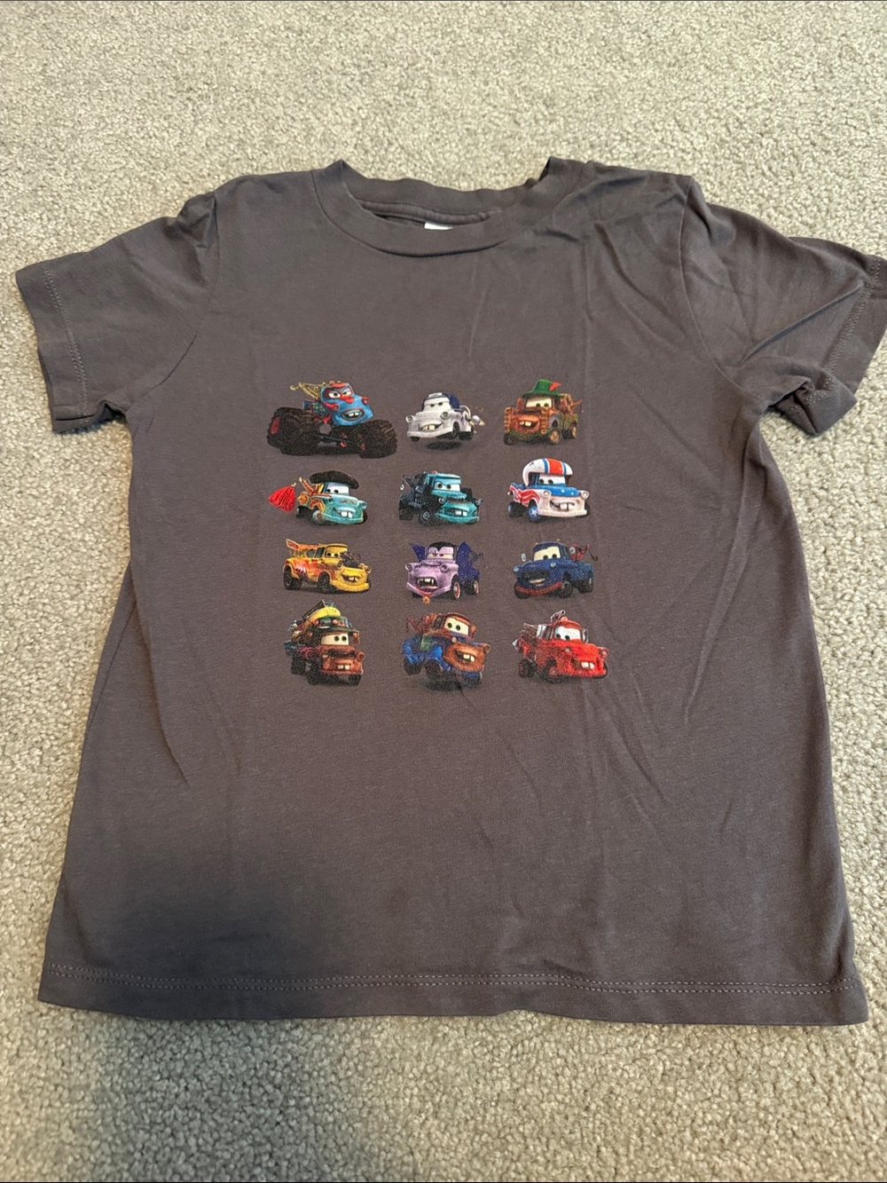 Disney Cars Graphic Tee - Charcoal with Multicolor Characters